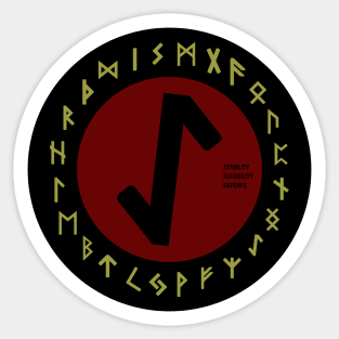Red Eihwaz Futhark Rune Symbol Sticker